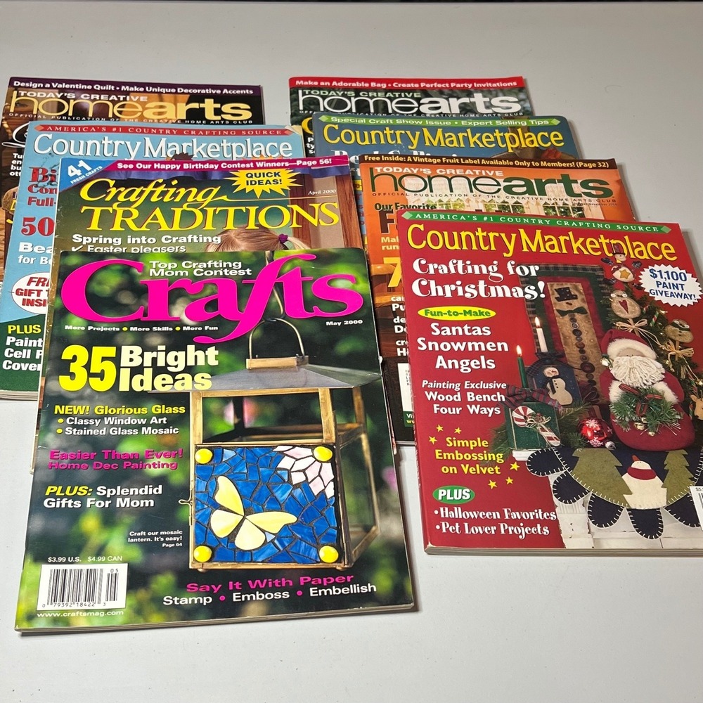 Crafts Home Arts‎ Magazine Lot of 8 Mixed Country Marketplace Traditions